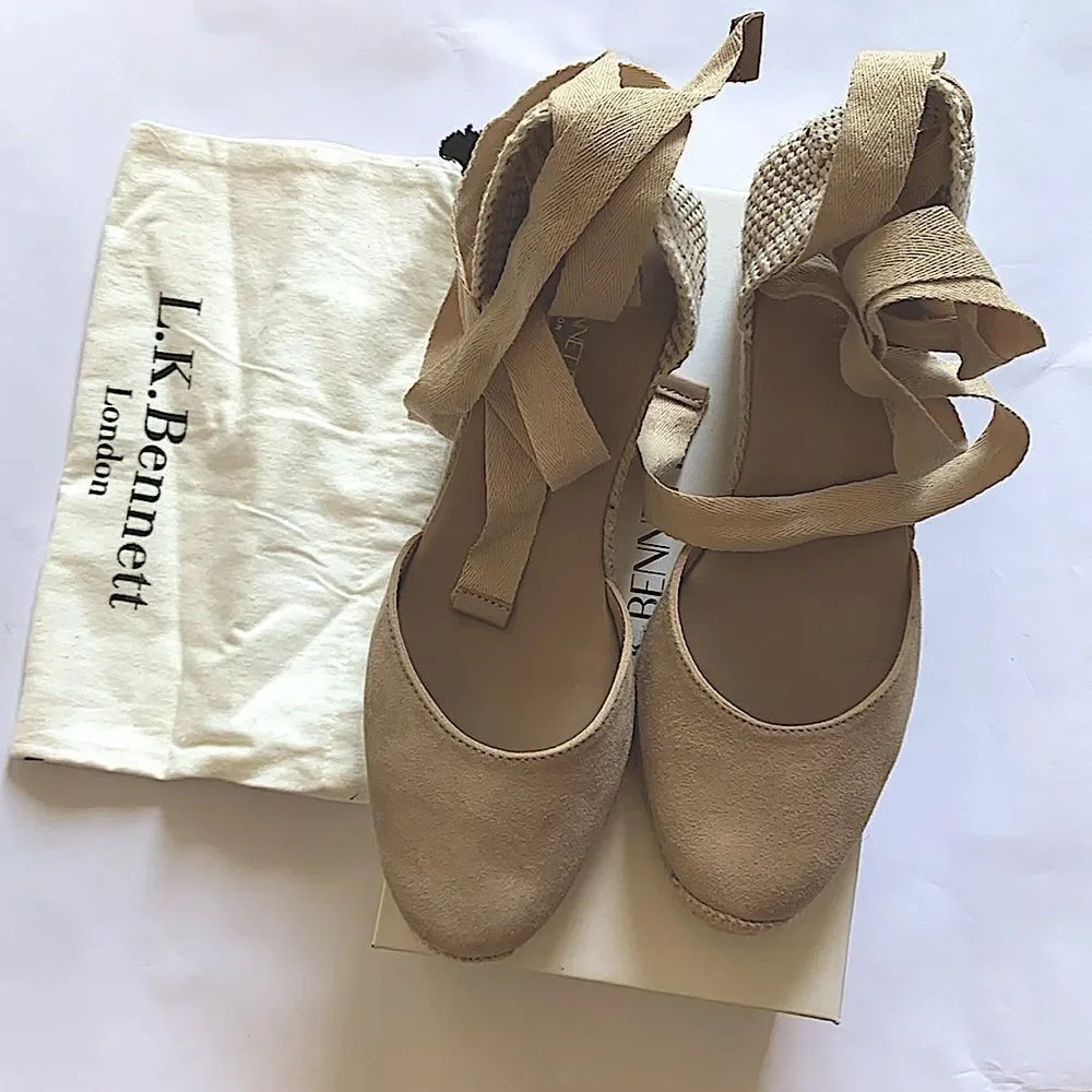 LK Bennett Maureen Trench Suede Espadrilles Size 11.5
